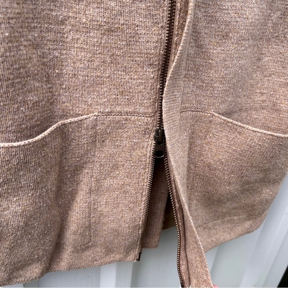 Brooks Brothers Wool Sweater Jacket Tan Womens Zip Up Medium M - Picture 6 of 14